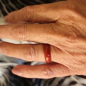 Hand carverd red jade ring